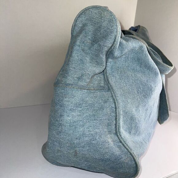 Elmo Sesame Street Duffle Bag Vintage Denim Top Handle Zip Top Oversized Blue - Picture 3 of 7